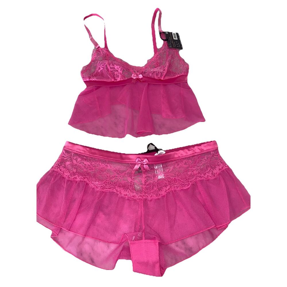 Bras N Things Cami Bralette & Bottoms 4 Nicolette Pink New